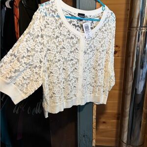 Torrid Cream Lace Cardigan